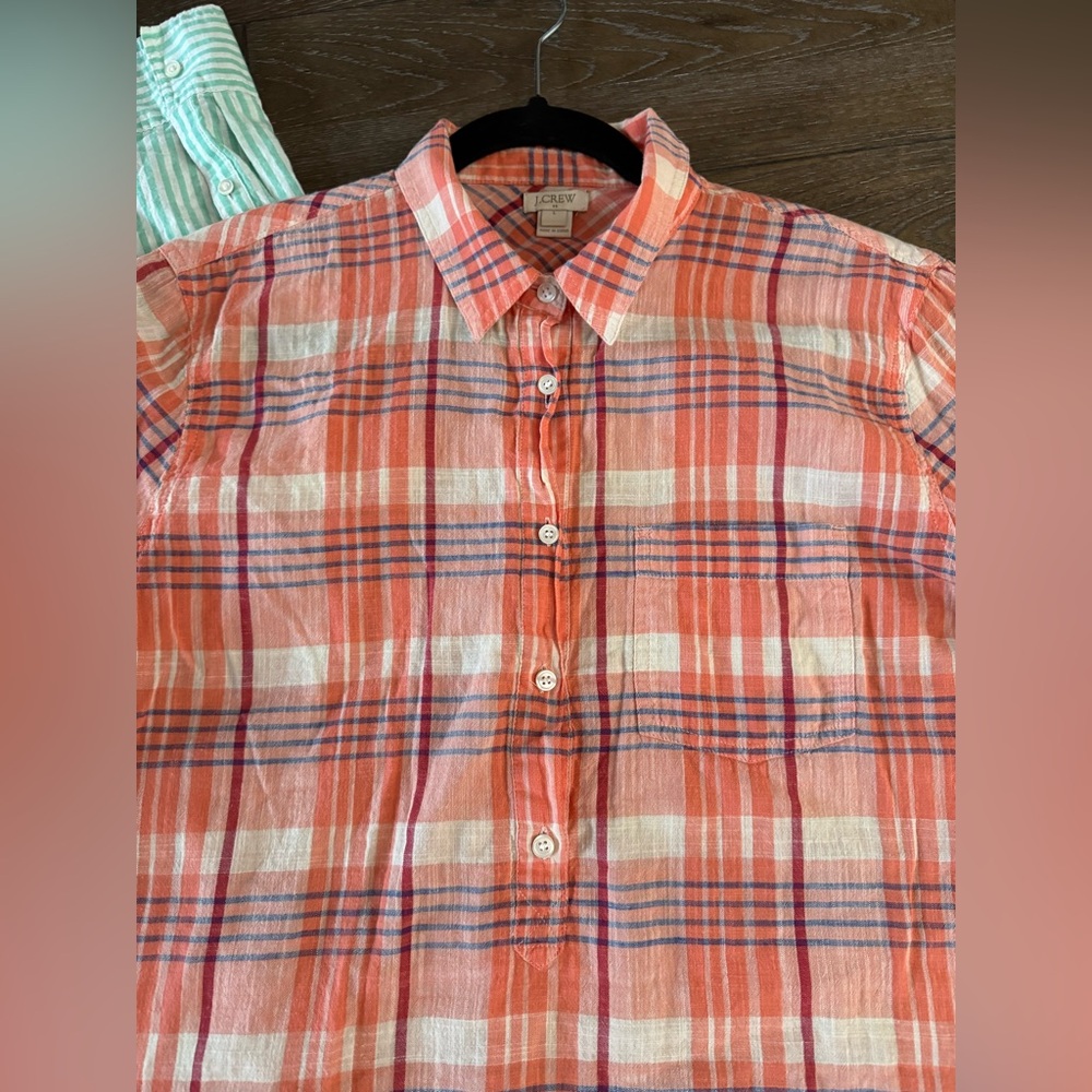 J. Crew Orange and Cream Tunic
